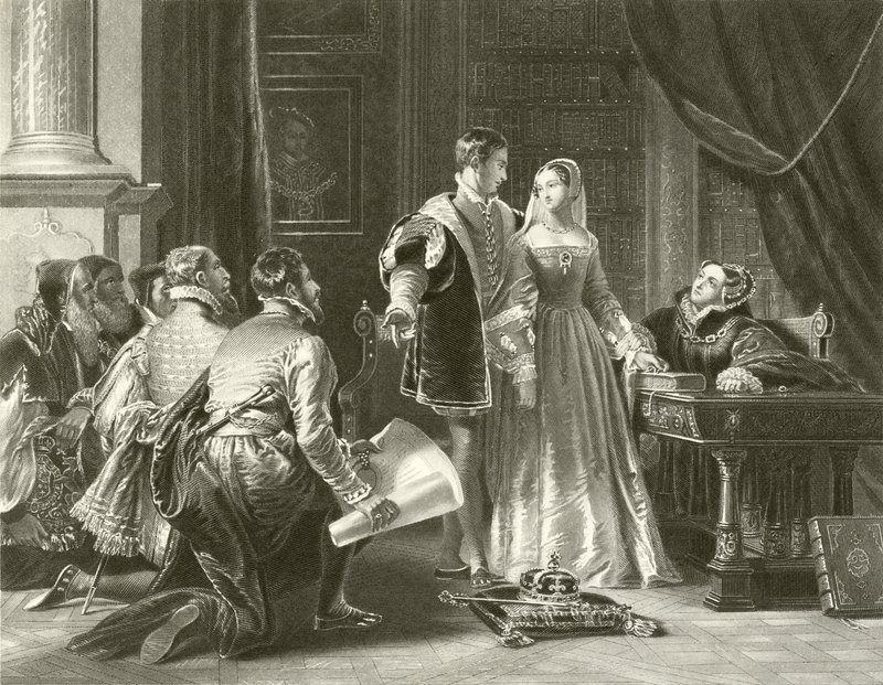 Lady Jane Greys motvilje mot å akseptere kronen av Charles Robert Leslie