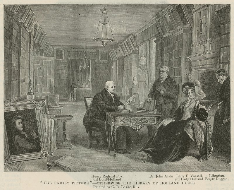 Familiebildet - biblioteket til Holland House av Charles Robert Leslie