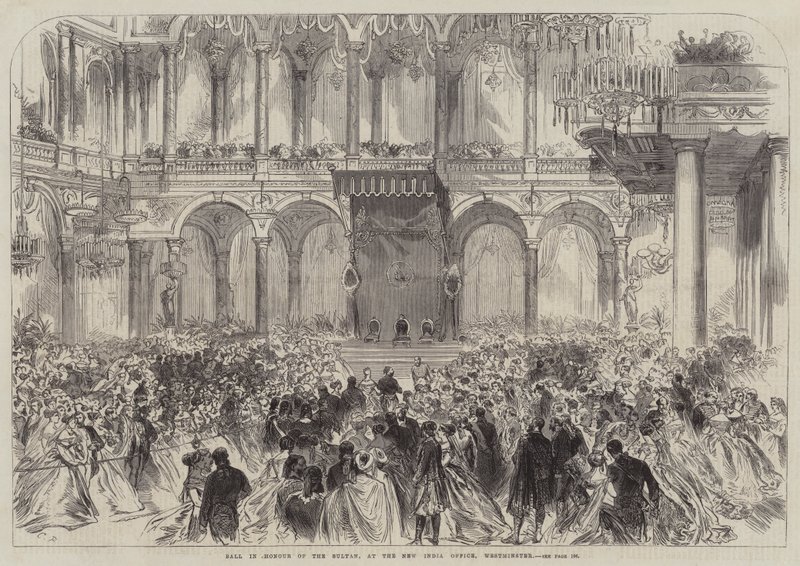 Ball til ære for sultanen, på New India Office, Westminster av Sir John Charles Robinson