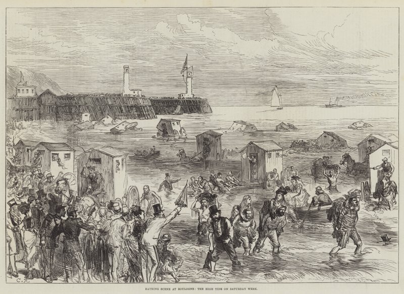 Badescene ved Boulogne, høyvannet lørdag uke av Sir John Charles Robinson