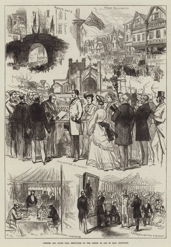 Chester og Eton Hall-festligheter ved jarl Grosvenors kommende alder av Sir John Charles Robinson