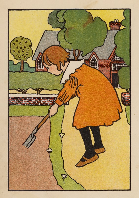 Illustrasjon for babes og fugler (farge litho) av Charles Robinson