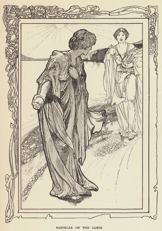 Nausicaa på sanden av Sir John Charles Robinson
