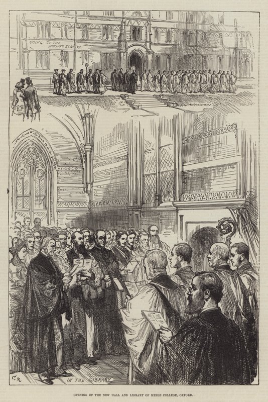 Åpning av New Hall and Library of Keble College, Oxford av Sir John Charles Robinson