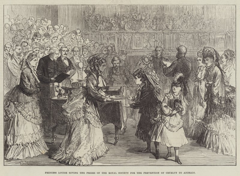 Prinsesse Louise gir prisene til Royal Society for the Prevention of Cruelity to Animals av Sir John Charles Robinson