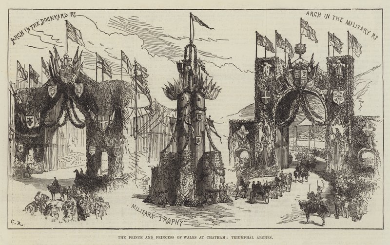 Prinsen og prinsessen av Wales i Chatham, Triumphal Arches av Sir John Charles Robinson