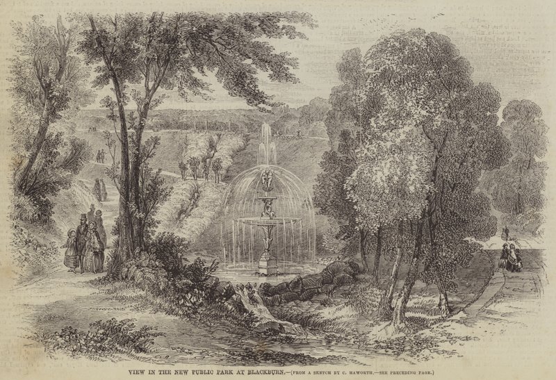 Utsikt i New Public Park ved Blackburn av Charles Singleton Haworth