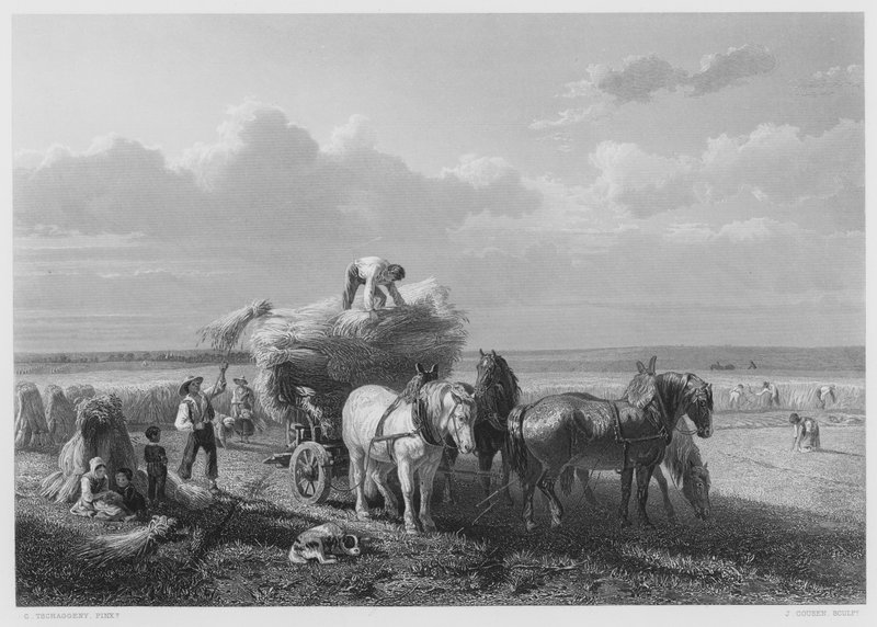 The Harvest-Field, fra bildet i Royal Collection (gravering) av Charles Tschaggeny