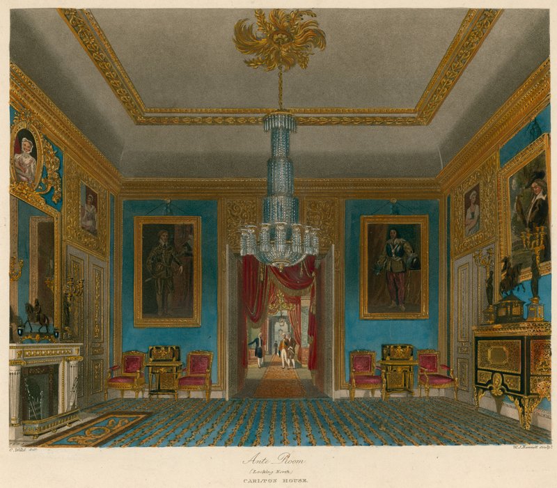 Ante Room, Carlton House, London, med utsikt mot nord av Charles Wild