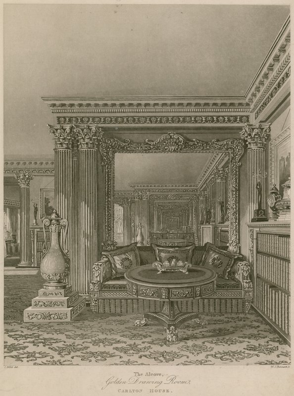The Alcove, Golden Drawing Room, Carlton House, London av Charles Wild