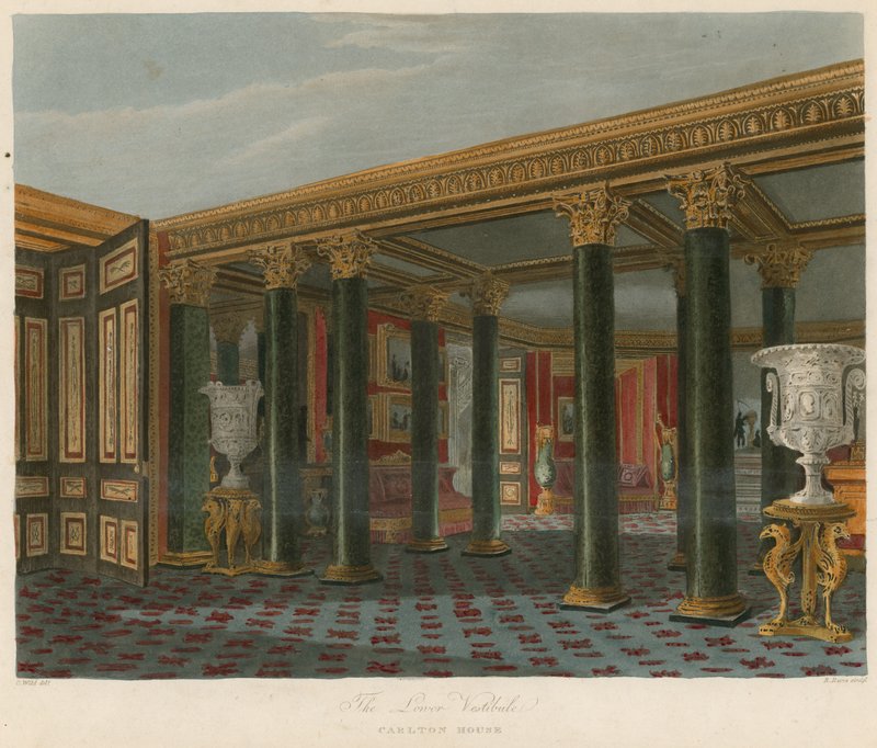 Den nedre vestibylen, Carlton House, London av Charles Wild