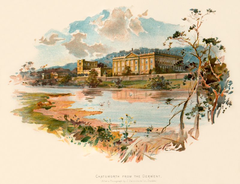 Chatsworth fra Derwent av Charles Wilkinson