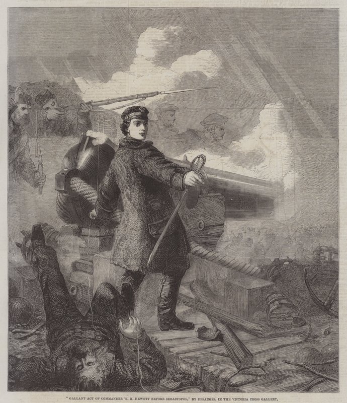 Galant handling av kommandør W N Hewett før Sebastopol av Chevalier Louis William Desanges