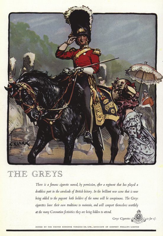 Annonse for Greys-sigaretter av Christopher Clark