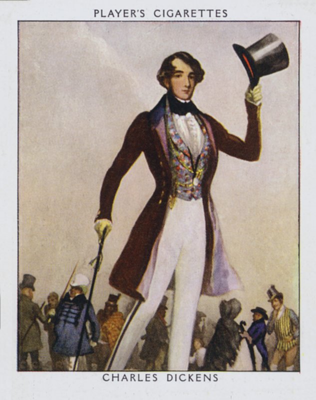 Charles Dickens (farge litho) av Christopher (after) Clark