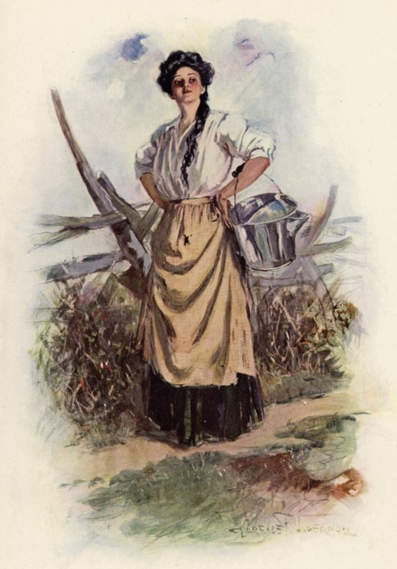 Hvor går du My Pretty Maid (farge litho) av Clarence F. Underwood