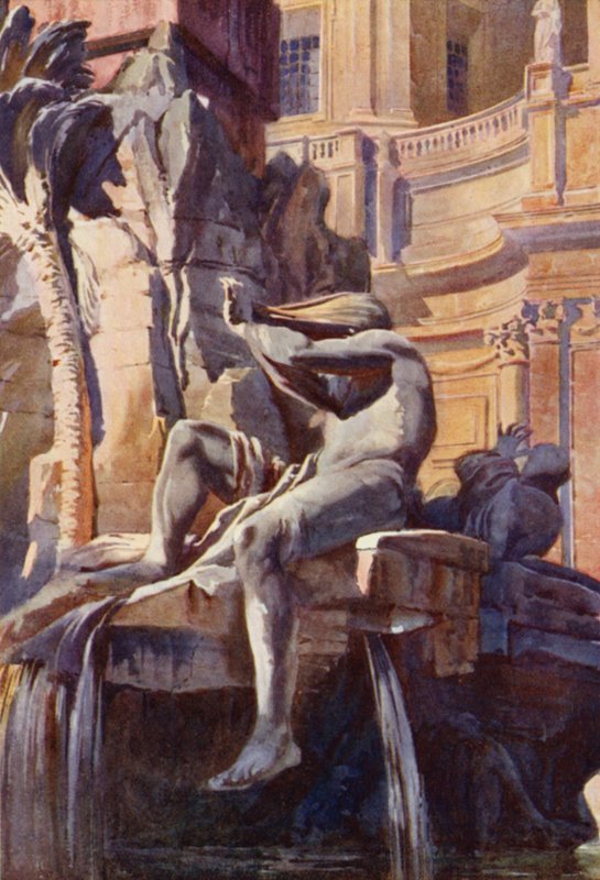 Fontenen på Piazza Navona, Roma av Commendator Formilli
