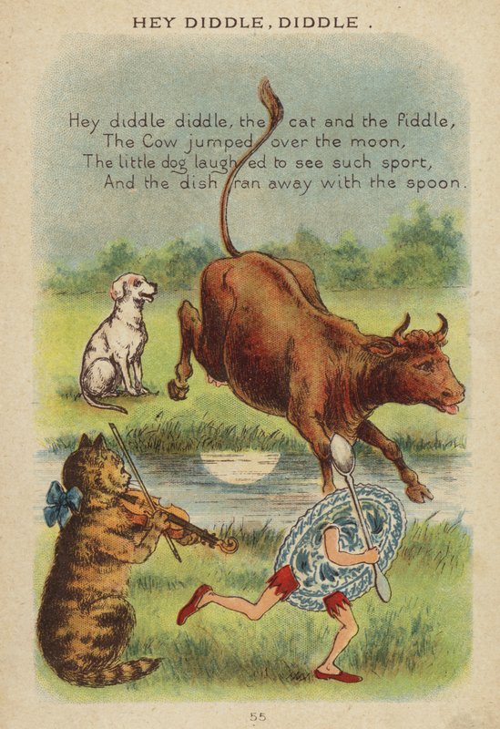 Barnerim: Hei Diddle, Diddle (chromolitho) av Constance Haslewood