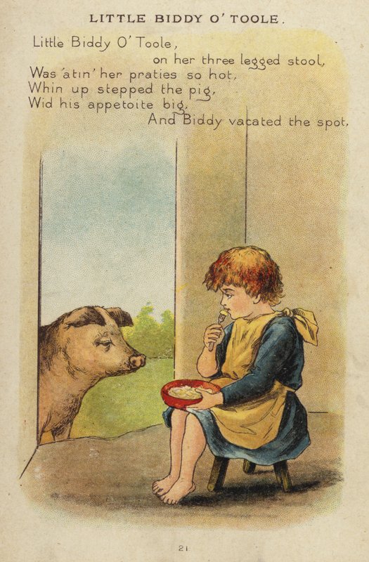 Barnerim: Lille Biddy O'Toole (chromolitho) av Constance Haslewood