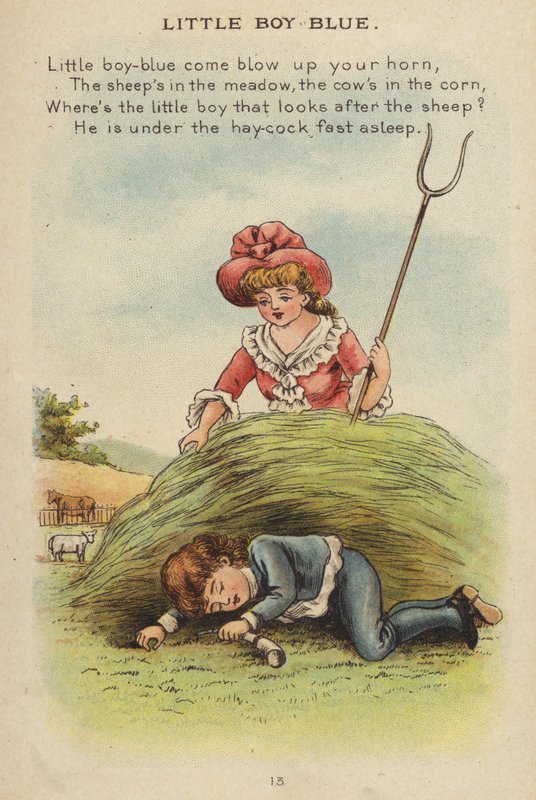 Barnerim: Little Boy Blue (chromolitho) av Constance Haslewood