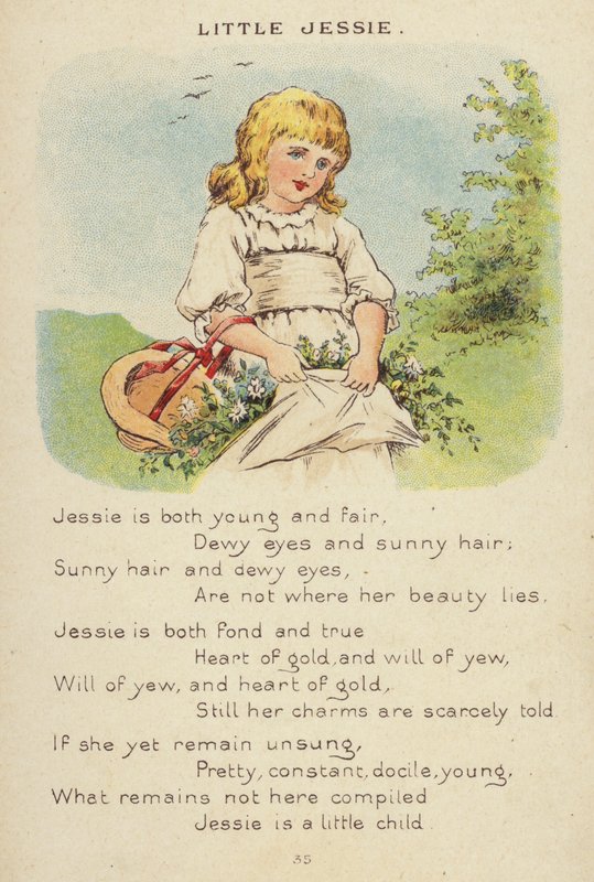 Barnerim: Lille Jessie (chromolitho) av Constance Haslewood
