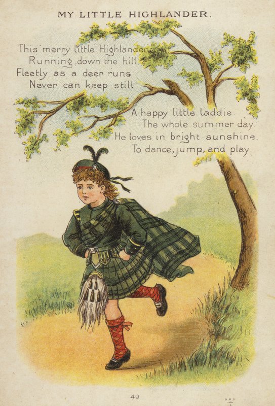 Barnerim: My Little Highlander (chromolitho) av Constance Haslewood