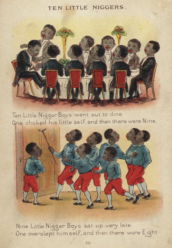 Barnerim: Ti små svarte barn (chromolitho) av Constance Haslewood