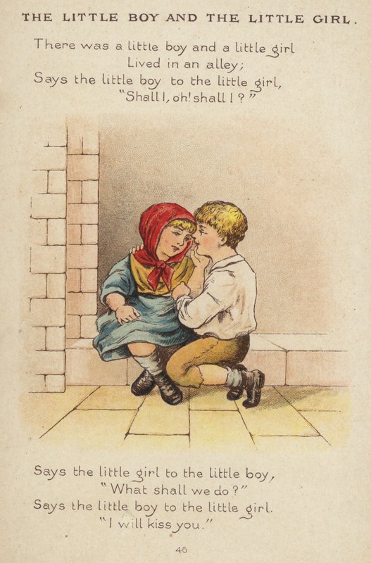 Barnerim: The Little Boy And The Little Girl (chromolitho) av Constance Haslewood