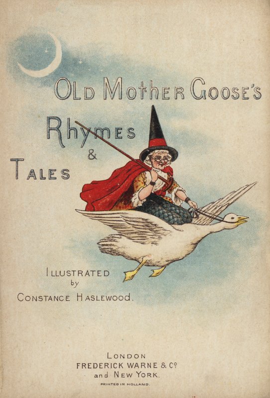 Tittelsideillustrasjon for Old Mother Goose's Rhymes and Tales (chromolitho) av Constance Haslewood