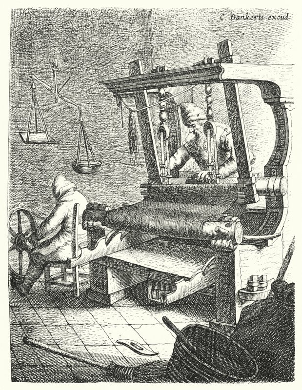 The Weaver (gravering) av Cornelis I Danckerts