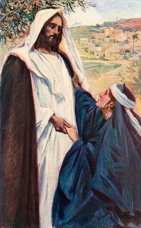 Møte mellom Jesus og Marta av Corwin Knapp Linson