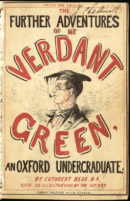 Forsideillustrasjon for The Further Adventures of Mr Verdant Green An Oxford Undergraduate av Cuthbert Bede