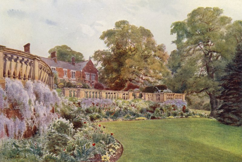 East End of the Terrace, Bagshot Park (farge litho) av Cyril Ward