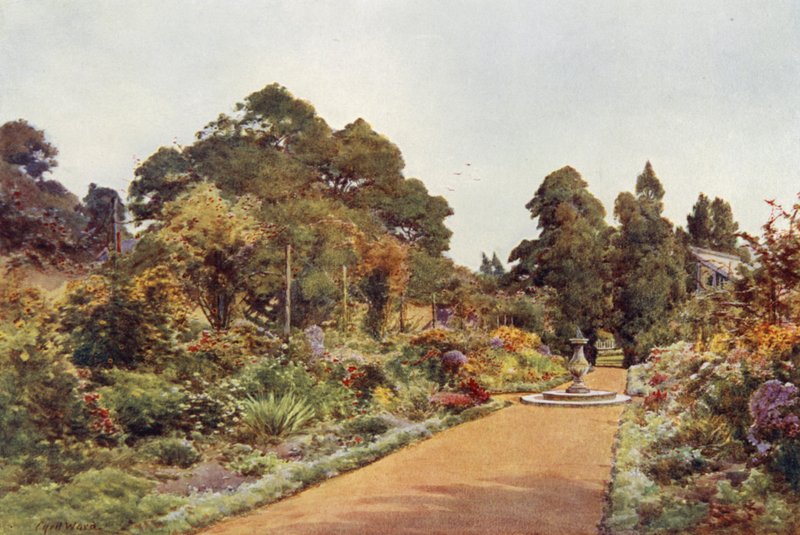 The Center Walk, Claremont, ser nordover (farge litho) av Cyril Ward