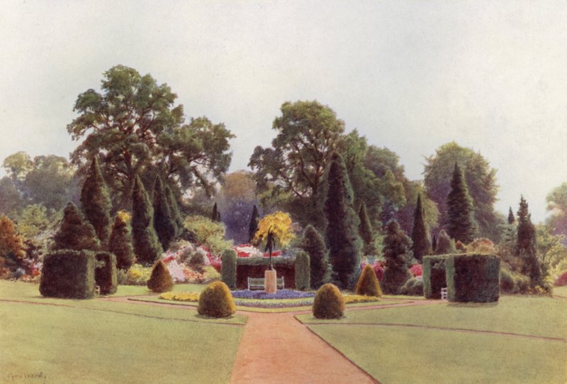 Diamanthagen, Bagshot Park (farge litho) av Cyril Ward