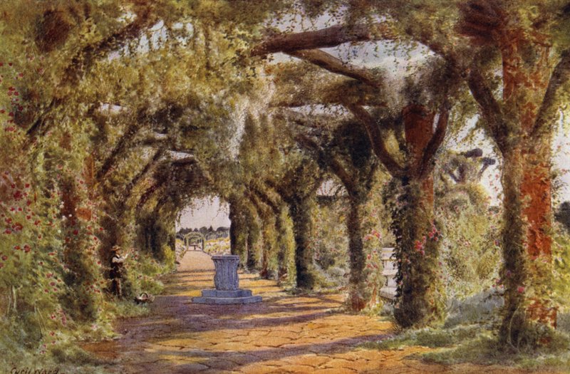 Pergolaen, Sandringham (farge litho) av Cyril Ward