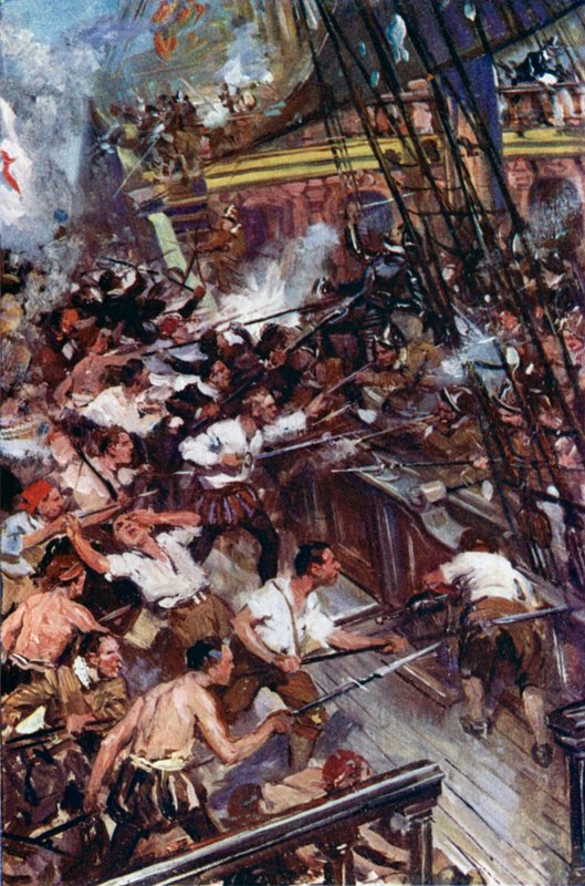 Illustrasjon for Westward Ho! av Cyrus Cuneo