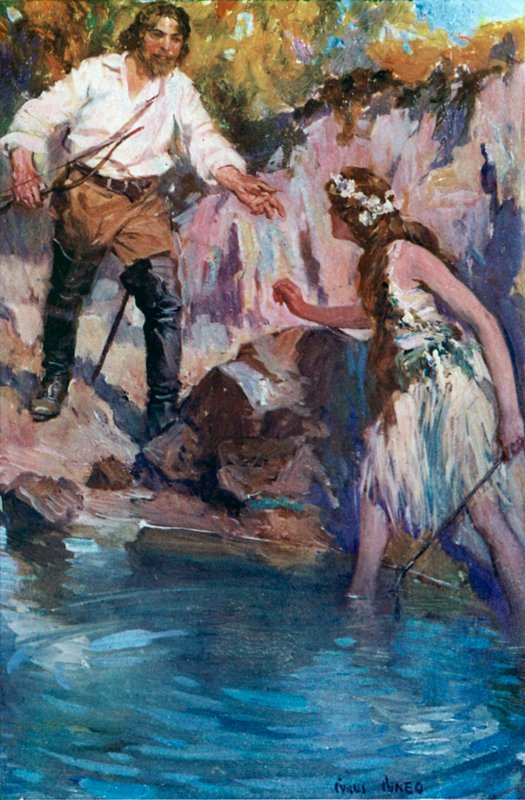Illustrasjon for Westward Ho! av Cyrus Cuneo