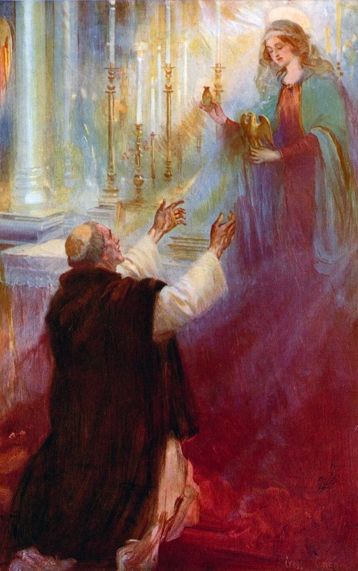 Legenden om Coronation Oil and the Ampulla, The Virgin vises for Thomas A Becket av Cyrus Cuneo