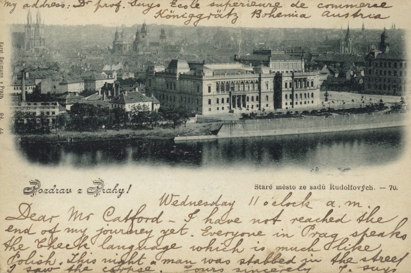Postkort som viser et generelt syn på Praha av Czech Photographer