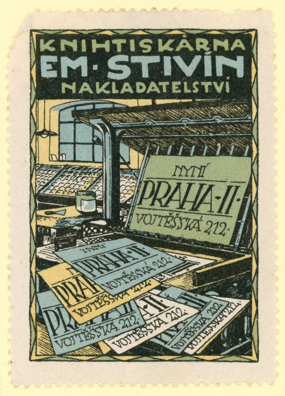 Em Stivin trykkeri- og forlagskontor, Praha av Czech School