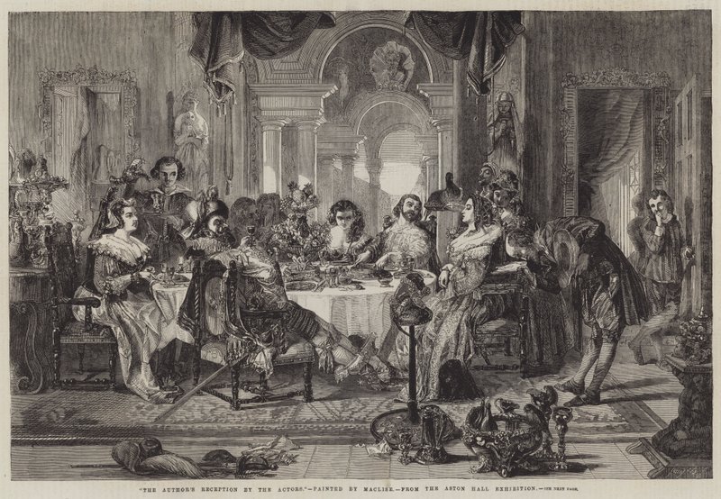Forfatterens mottakelse av skuespillerne av Daniel Maclise