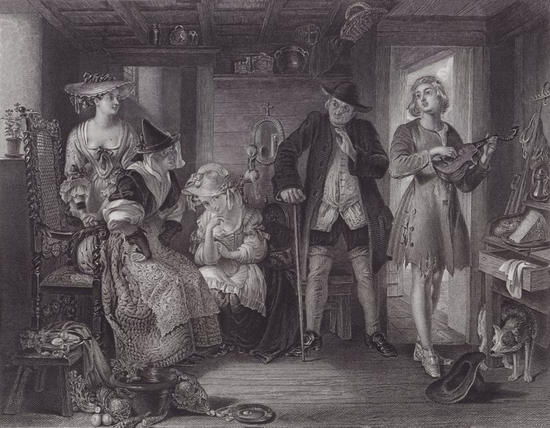 En scene fra "Midas" (gravering) av Daniel (after) Maclise
