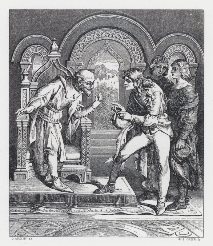 Illustrasjon for Tennysons dikt, The Princess (gravering) av Daniel (after) Maclise