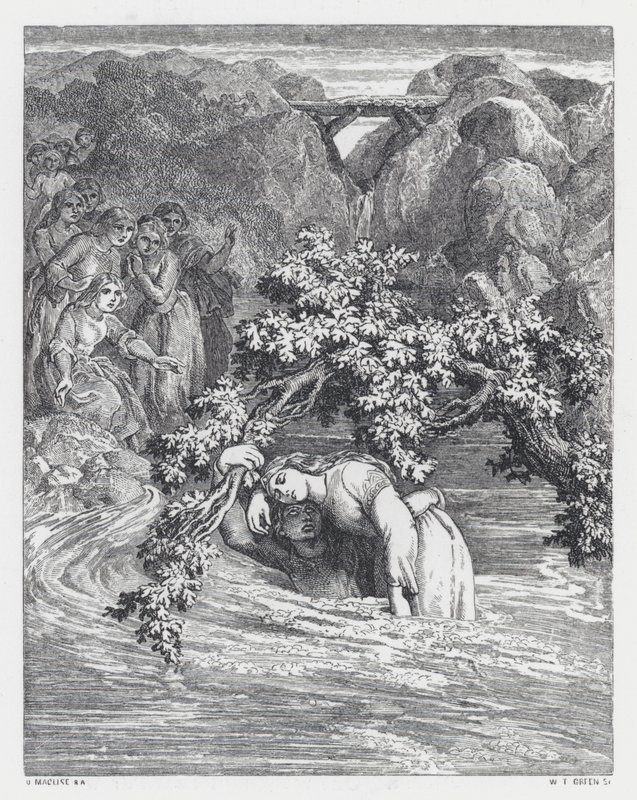 Illustrasjon for Tennysons dikt, The Princess (gravering) av Daniel (after) Maclise
