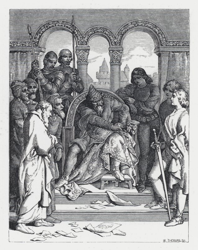Illustrasjon for Tennysons dikt, The Princess (gravering) av Daniel (after) Maclise