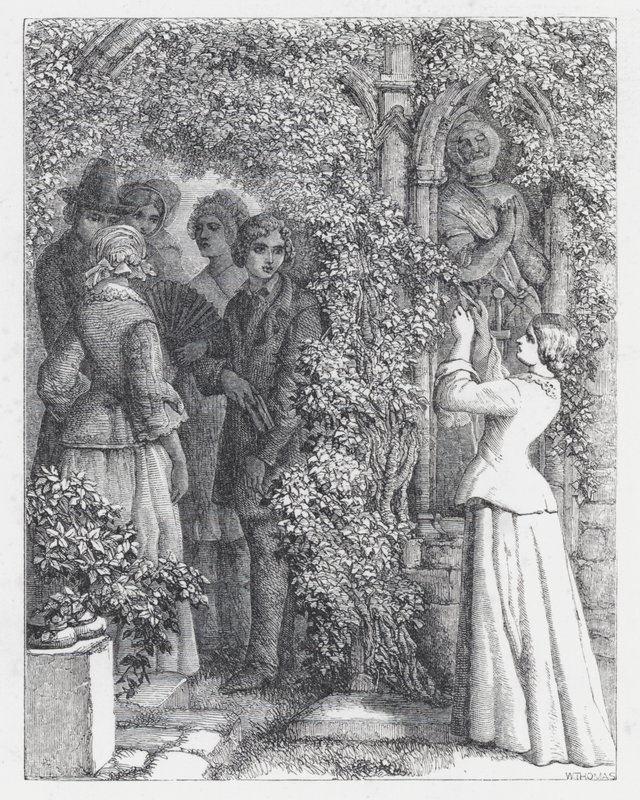 Illustrasjon for Tennysons dikt, The Princess (gravering) av Daniel (after) Maclise