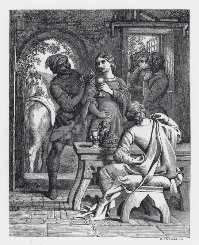 Illustrasjon for Tennysons dikt, The Princess (gravering) av Daniel (after) Maclise