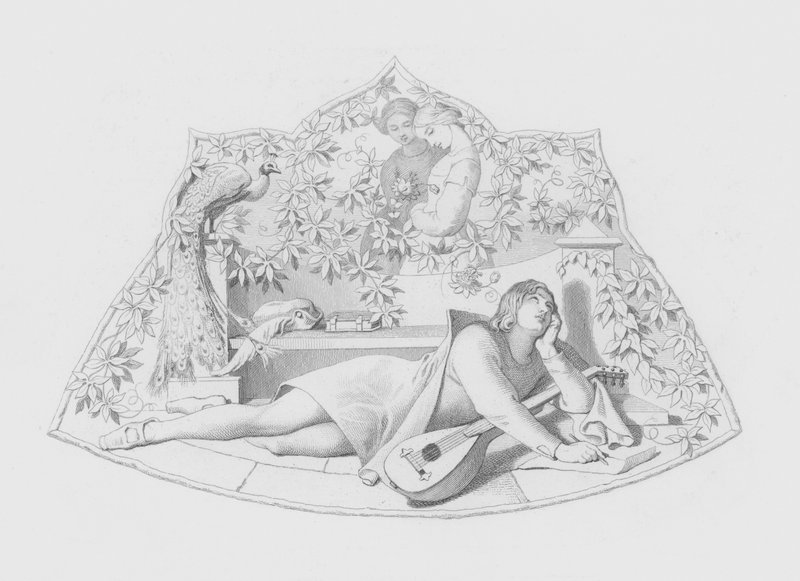Shakespeare, The Lover (gravering) av Daniel (after) Maclise