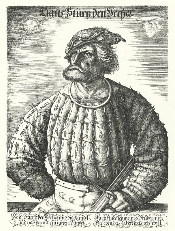 Kunz von der Rosen, hoffnarr av den hellige romerske keiser Maximilian I av Daniel Hopfer